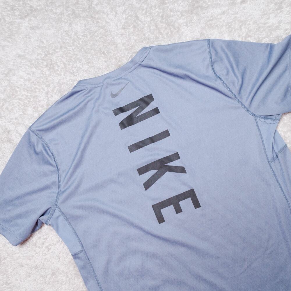 Nike Dri-Fit Stone Light Blue Running Short Sleeve T Shirt Womens Size XL - Picture 7 of 14